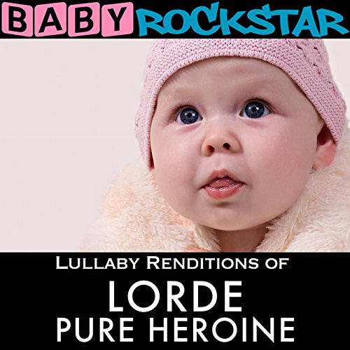 Baby in pink knit hat and fuzzy jacket, with text "Baby Rockstar" and song title.