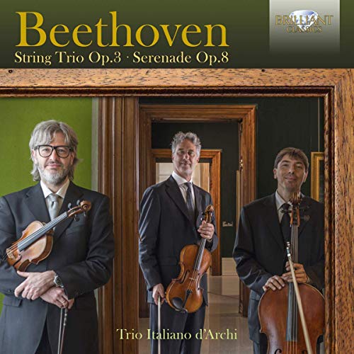 "CD cover featuring three men in suits holding string instruments."