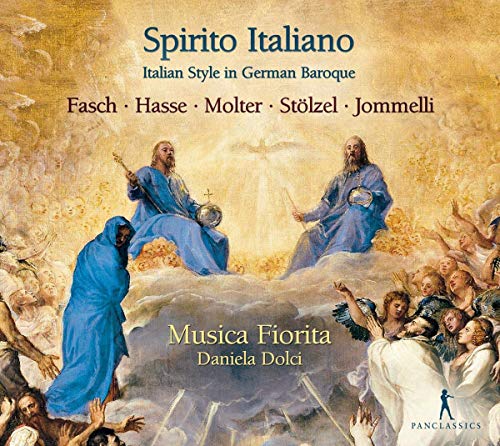 CD cover: Baroque painting of figures in clouds, text “Spirito Italiano”.