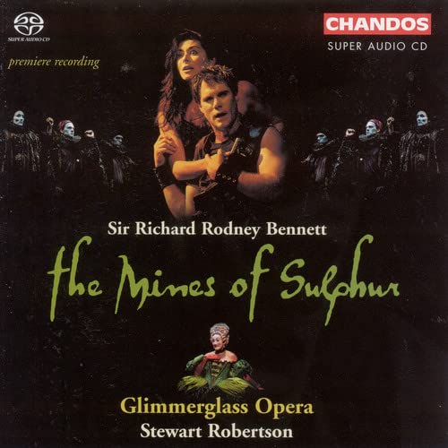 CD cover for "The Mines of Sulphur" opera, featuring performers in costume.