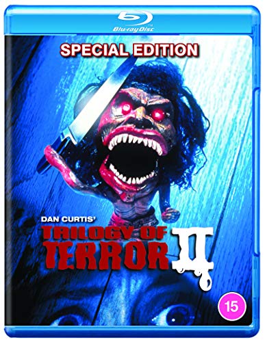 "Blu-ray case with a horror movie cover featuring a zombie-like figure holding a knife."