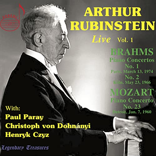 CD cover featuring portrait of pianist Arthur Rubinstein in profile.