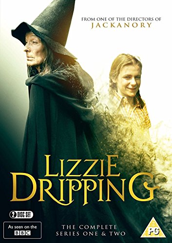 "Lizzie Dripping DVD cover featuring a witch and a young girl."