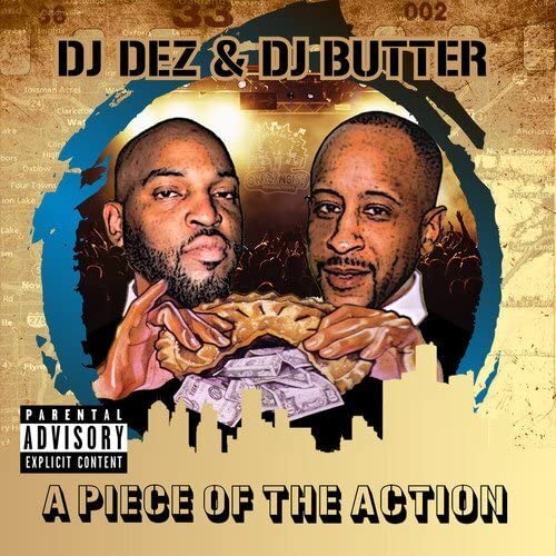 CD cover featuring two men holding money against a map background.