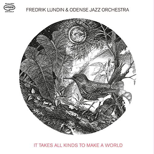 Vinyl record cover with detailed sketch of a bird in foliage.