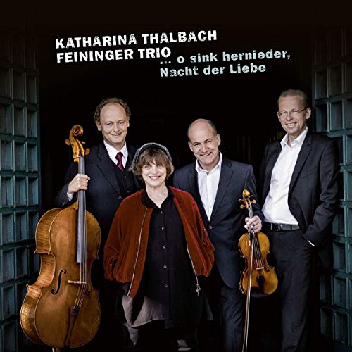 CD cover featuring four musicians, three holding string instruments, in formal attire.