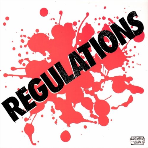 CD cover for “Regulations” with red splatter and bold black text.