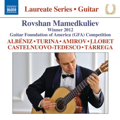 CD cover featuring guitarist Rovshan Mamedkuliev in formal wear.