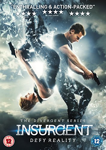 DVD cover for "Insurgent" featuring a man and woman in mid-air with guns.