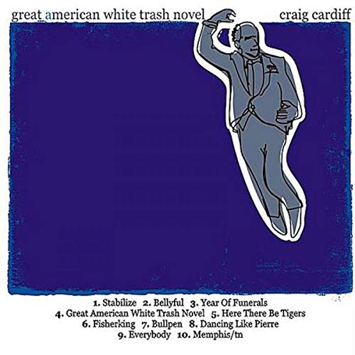 "Album cover with a man in a suit on a blue background."