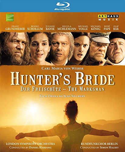 "Hunter's Bride" Blu-ray cover featuring opera singers and a woman against a sunset.
