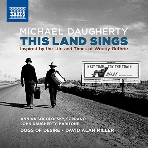 CD cover: two men walking along a rural road, vintage aesthetic.