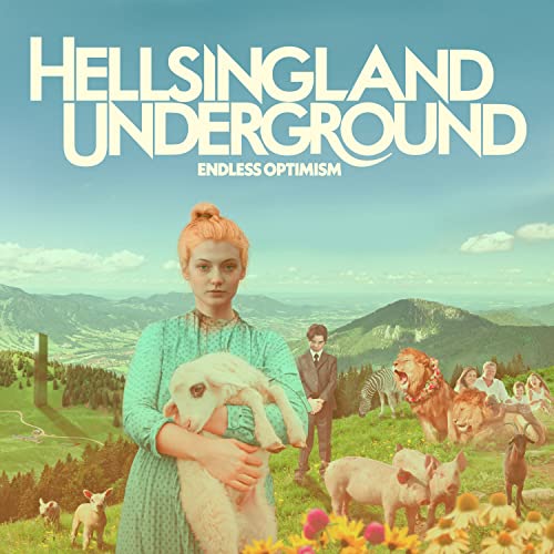 Album cover: woman with lambs, mountains, and various animals in a field.