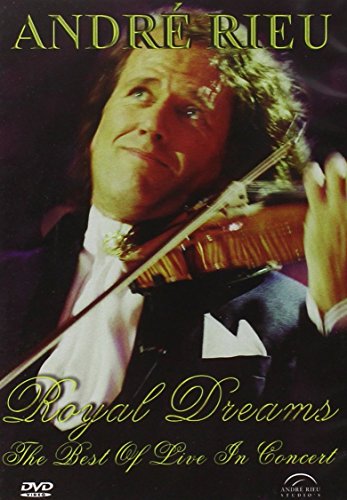 DVD cover featuring Andre Rieu playing violin, wearing a tuxedo, with gold text overlay.