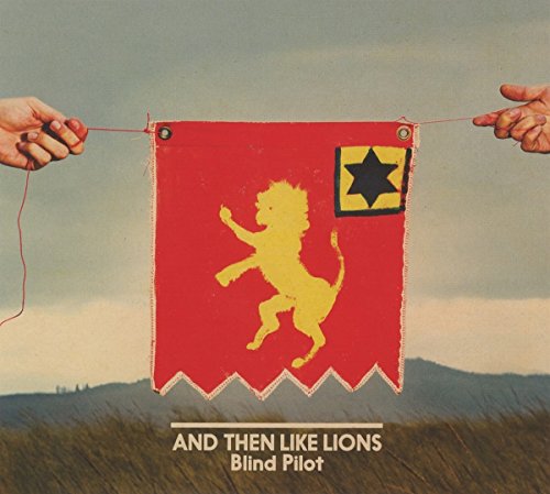 Red flag with a golden lion, held by hands, album cover.