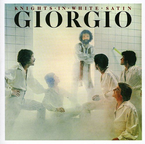 "Album cover with five men in white shirts in a tiled room."