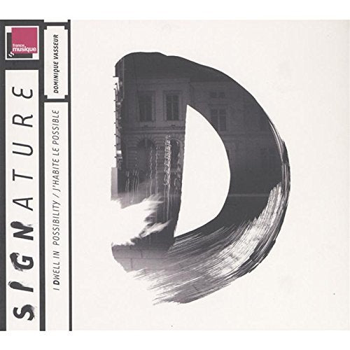 CD cover with abstract black brushstroke forming a letter “D” shape.
