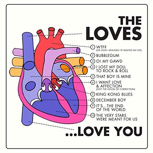 CD cover for “Loves - …Love You” featuring an anatomical heart illustration.