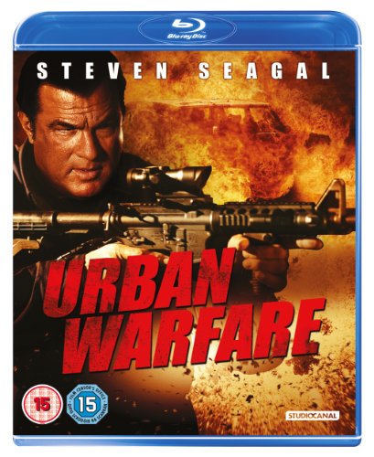 Blu-ray case with Steven Seagal holding a rifle, against an explosion background.