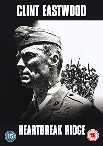 DVD cover for "Heartbreak Ridge" featuring a black-and-white image of Clint Eastwood in military uniform.