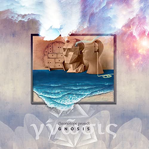 CD cover with surrealist art of heads, water, and a nebula background.