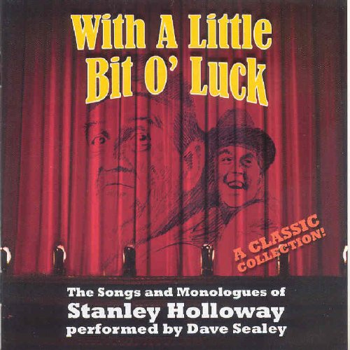 "Album cover with red curtain and faces, titled 'With A Little Bit O' Luck'."