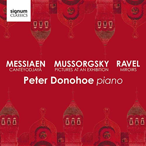 Red album cover with white text, featuring ornate church domes pattern in the background.
