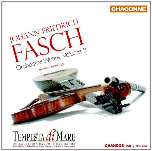 CD cover featuring a violin and text: “Johann Friedrich Fasch, Volume 2”.