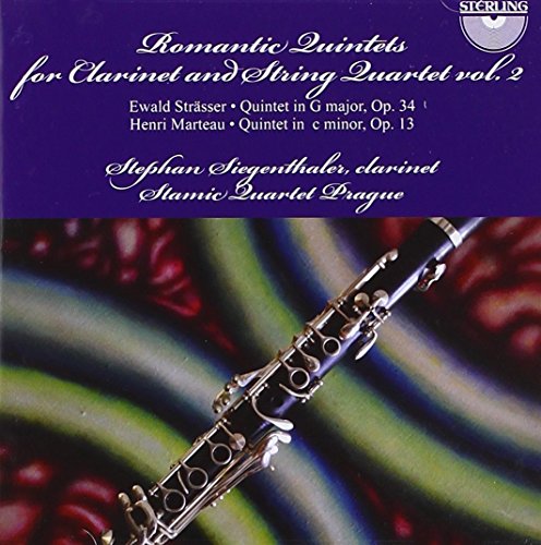 CD cover featuring a clarinet and floral background, titled “Romantic Quintets Vol. 2”.