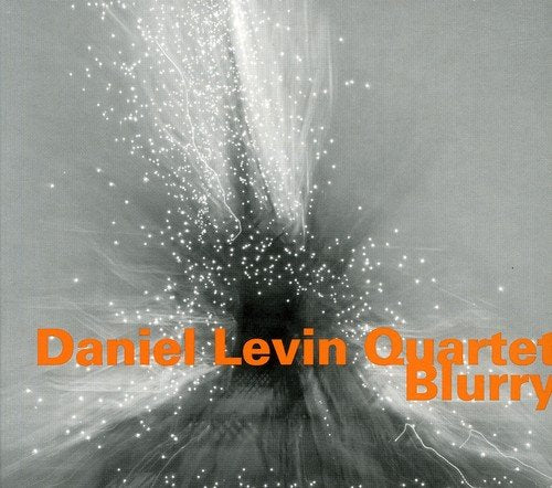 "Album cover with orange text on a gray background with white sparkles."