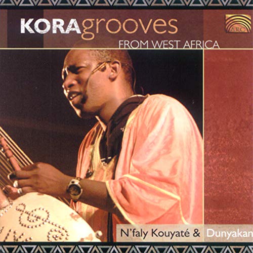 CD cover featuring N'faly Kouyate playing a kora, with text "Kora Grooves".
