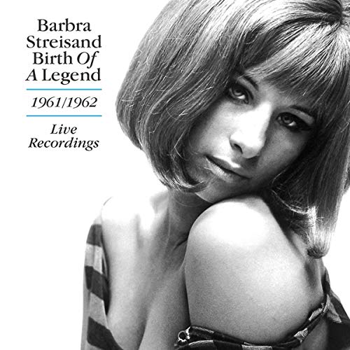 Black and white portrait of a young Barbra Streisand on a CD cover.