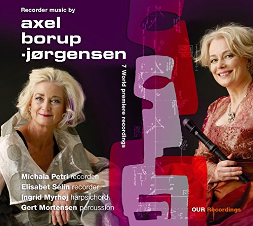 CD cover featuring two women with recorders and abstract musical graphics.