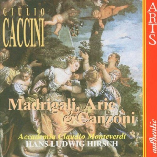 CD cover for Giulio Caccini’s “Madrigali, Arie e Canzoni” featuring Renaissance art.