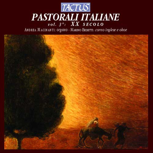 "CD cover with pastoral scene painting, tree, and sheep, red border, white text."