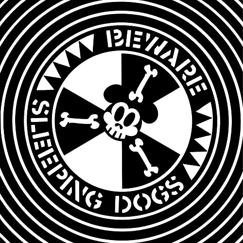Black and white circular logo with skull, crossbones, and text.
