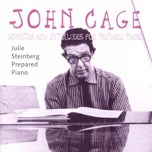 CD cover featuring John Cage at a piano with sheet music.