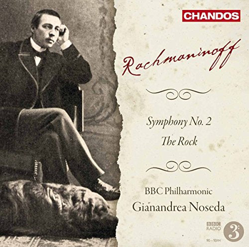 Rachmaninoff portrait on CD cover for Symphony No. 2, The Rock.
