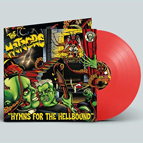 Horror-themed vinyl record with monster artwork and a red disc.