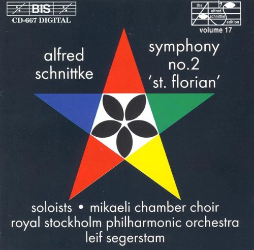 CD cover for Schnittke's Symphony No. 2 featuring a colorful star design.