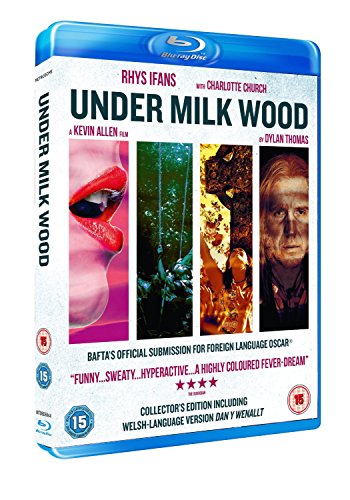 Under Milk Wood" Blu-ray cover with collage of faces and abstract imagery.