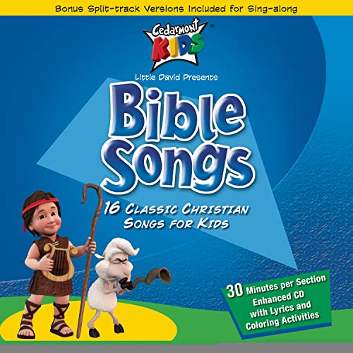 Cedarmont Kids Bible Songs CD cover featuring David with sheep.