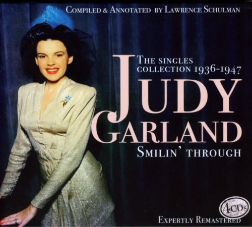 Judy Garland portrait on CD cover for “Smilin’ Through: The Singles Collection.”