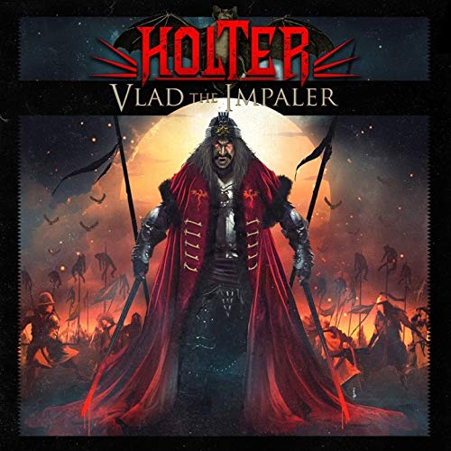 Holter album cover: Vlad the Impaler depicted as a warrior in red.
