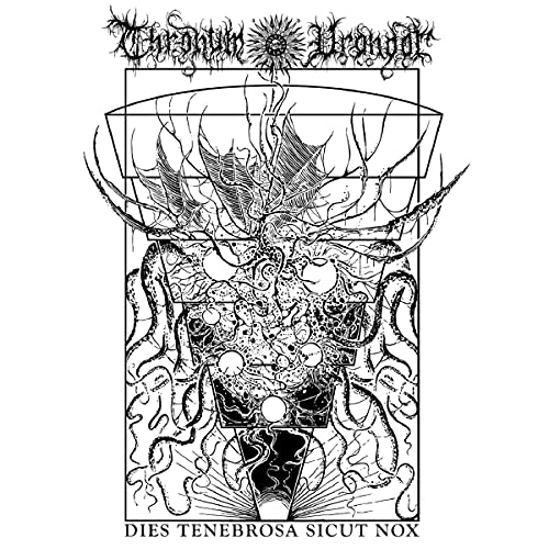 Black and white album cover with intricate, dark, organic imagery.