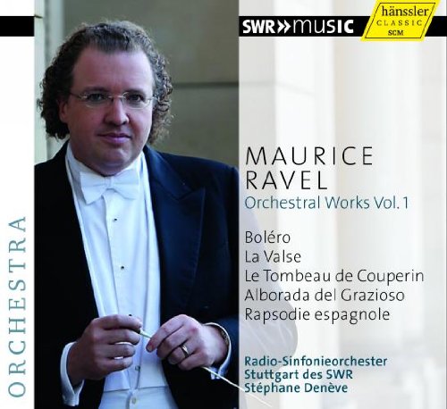 CD cover featuring conductor Stéphane Denève and composer Maurice Ravel’s name.