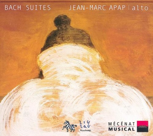"CD cover featuring abstract painting of a person in white against an orange background."