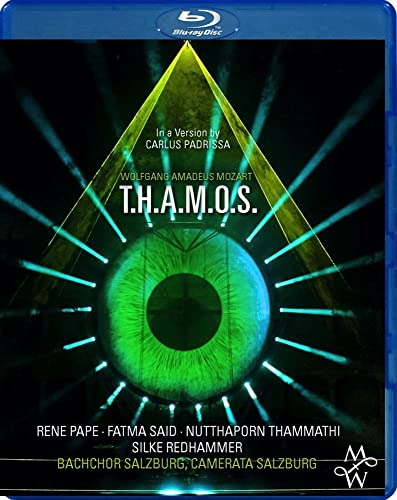 Blu-ray cover for "T.h.a.m.o.s." featuring a green eye within a yellow triangle.