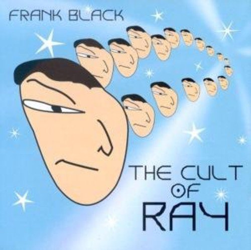 "Album cover featuring cartoon faces on a blue background with white stars."
