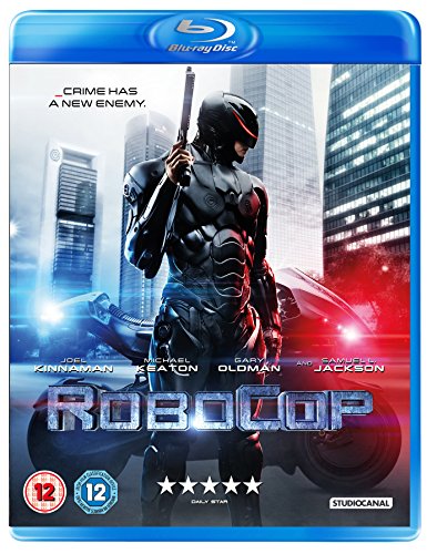 RoboCop Blu-ray cover featuring the cyborg law enforcer with a handgun.